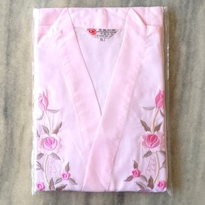 NWOT. Woman's Silk embroidery nightgown and robe set.